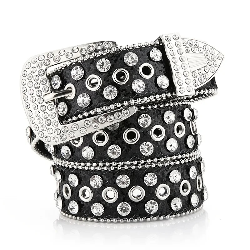 Ceinture cloutée en strass