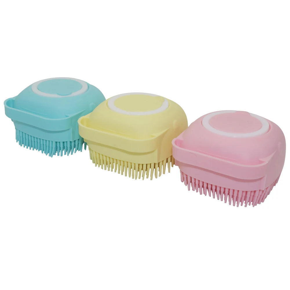 Brosse de bain douce en silicone pour chiot, chien et chat