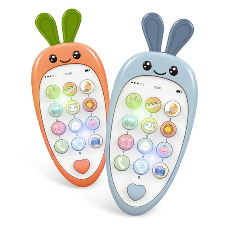 Téléphone portable jouet musical pour enfant en bas âge, jouet coloré éducatif en forme de carotte