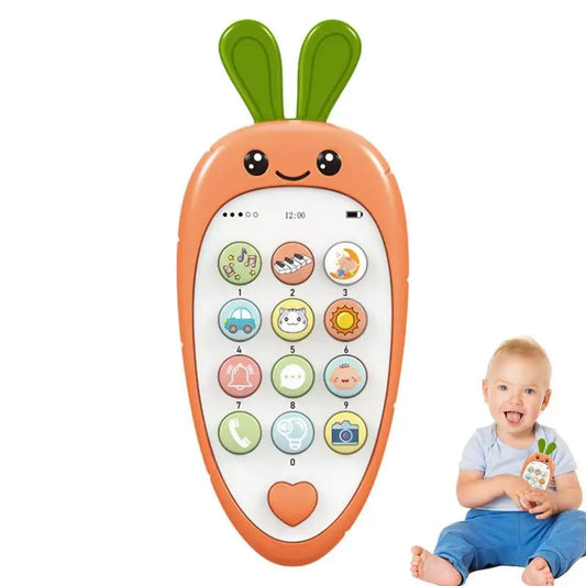 Téléphone portable jouet musical pour enfant en bas âge, jouet coloré éducatif en forme de carotte