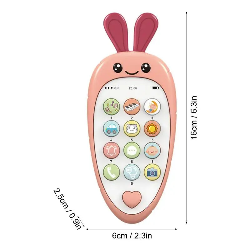 Téléphone portable jouet musical pour enfant en bas âge, jouet coloré éducatif en forme de carotte