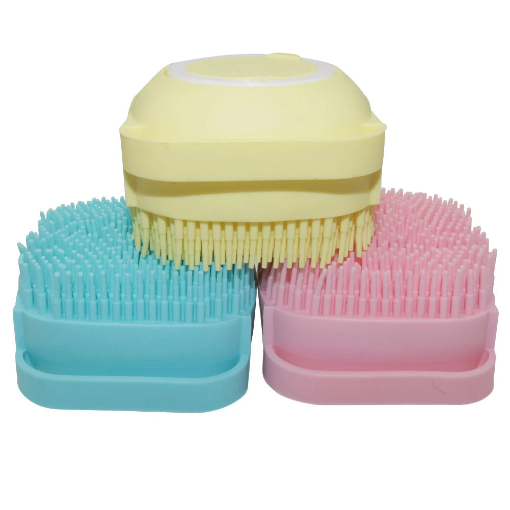 Brosse de bain douce en silicone pour chiot, chien et chat