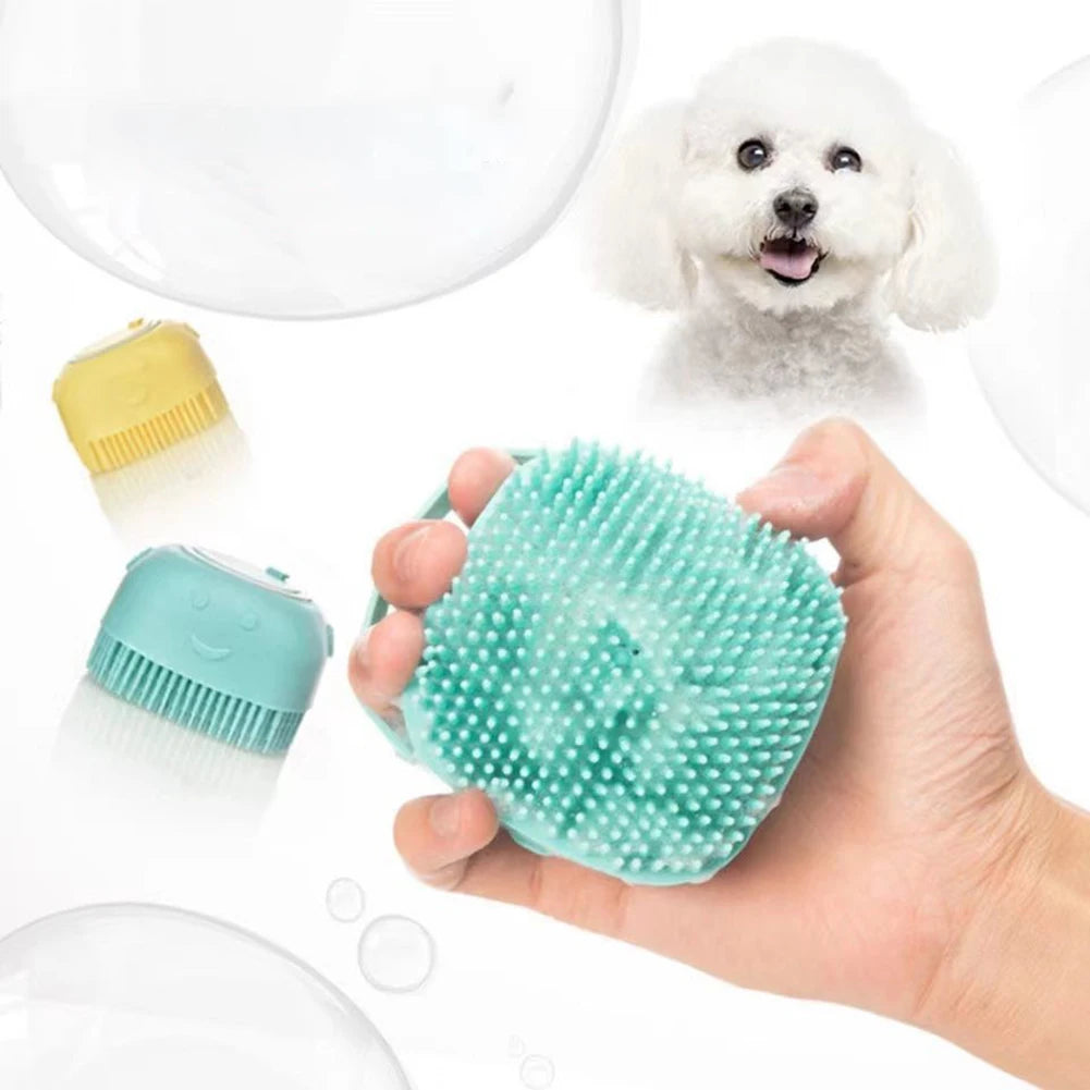 Brosse de bain douce en silicone pour chiot, chien et chat