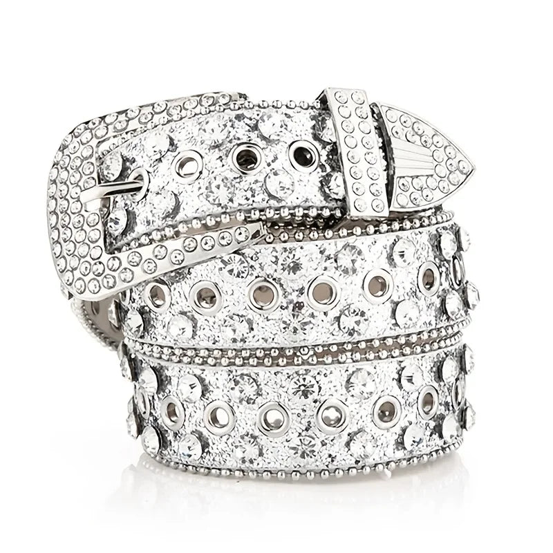 Ceinture cloutée en strass