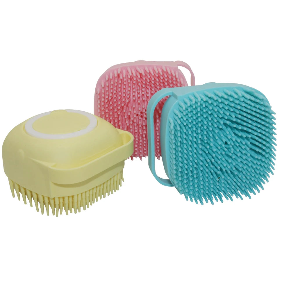 Brosse de bain douce en silicone pour chiot, chien et chat